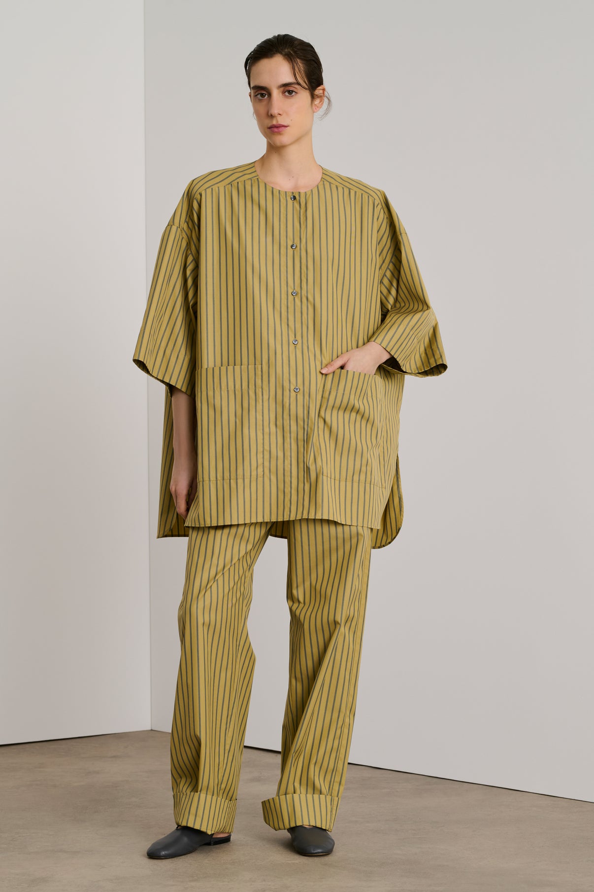 Blouse Diva - Ocre/Vert - Coton - Femme vue 4