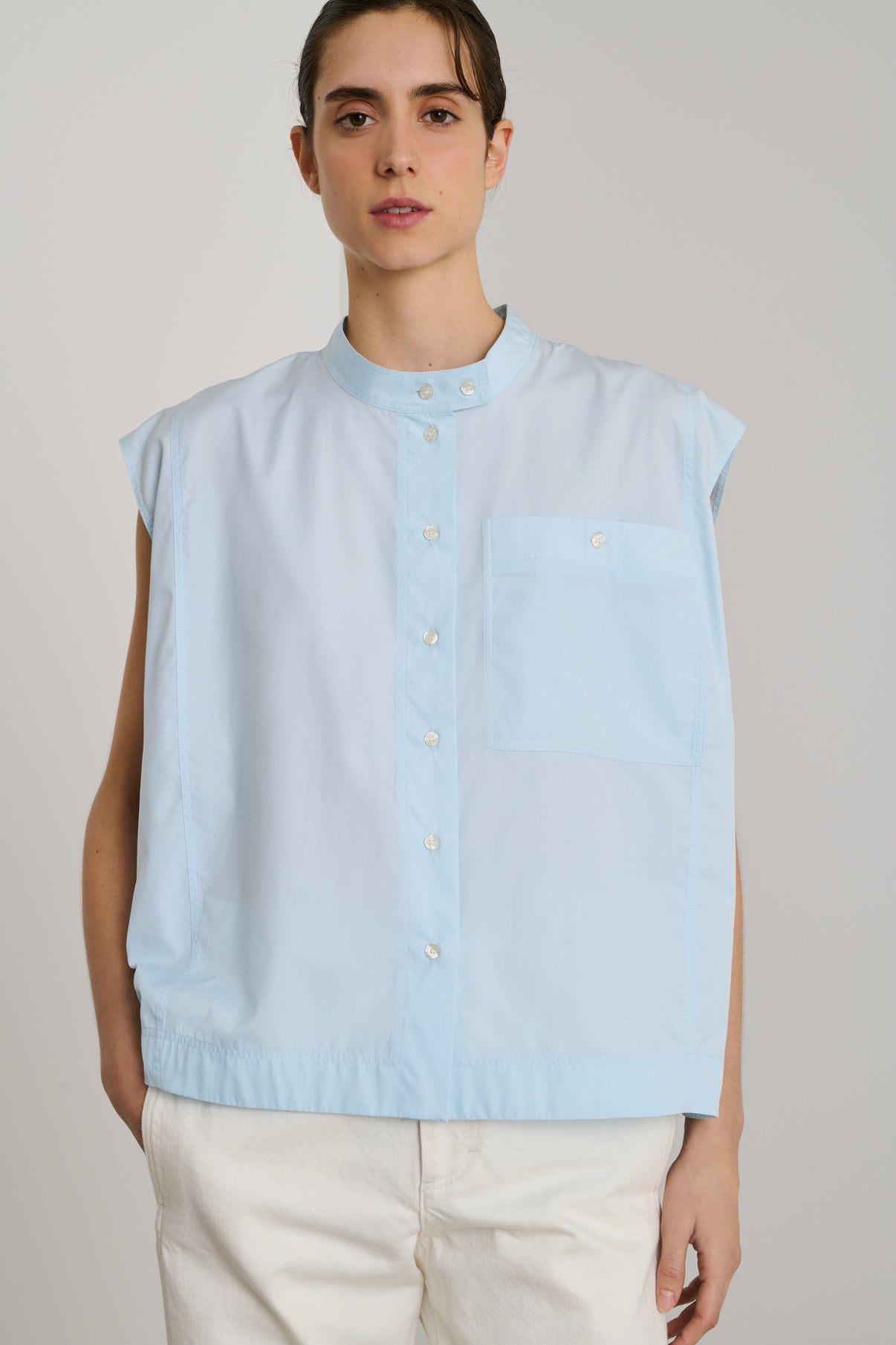 Blouse Estonie - Bleu Opâle - Coton - Femme vue 1