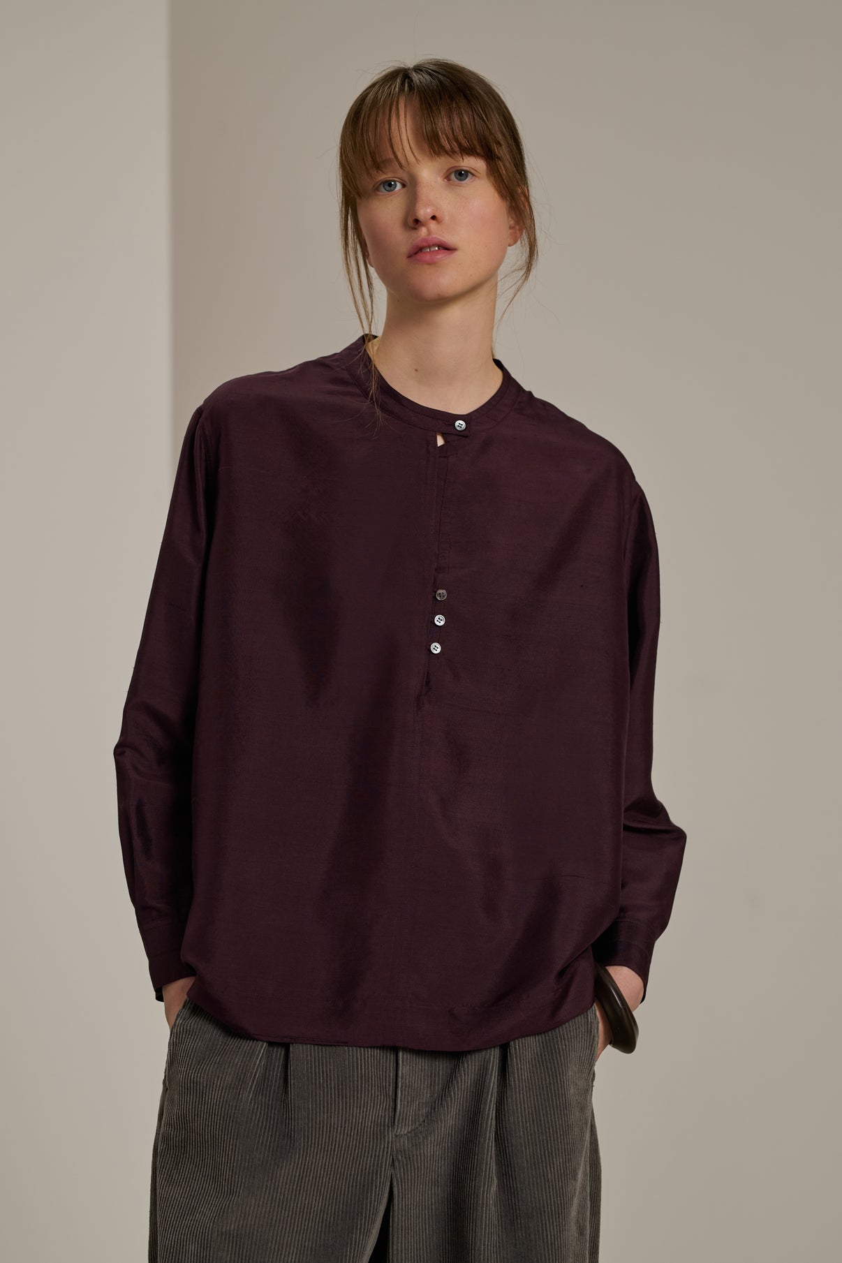 Chemise Baden - Aubergine - Soie - Femme vue 2